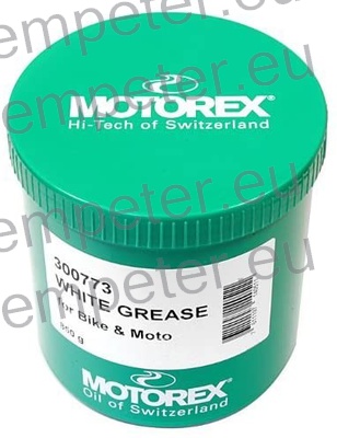 MAST MOTOREX 1/850g WHITE GREASE DIN 51502, KLF2K - 30 Bela litijeva mast na osnovi mineralnega olja. Ustvari masten film na točkah obrabe.