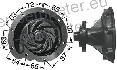 ČRPALKA VODE TURBINA fi=112 S TESNILOM CASE 353 - 383 - 423 - 453 - 523 - 946 - 955 - 956 - 1046 - 1055 - 1056