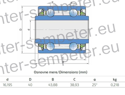 LEŽAJ FKL KROGLIČNI DVOREDNI SL 5203 - 2T AQ