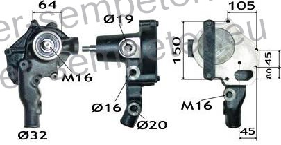 ČRPALKA VODE CASE STEYR TIPI TRAKTORJA:CS68 - CS75 - CS78 - CS80 - CS85 - CS86 - CS90 - CS94 - CS95 - CS100 - CS105 TIPI MOTORJA:Sisu 320D - 420D STEYR M968 - M975 - M9078 - M9086 - M9094 - 9085MT - 9105MT - 9080M/MT - 9090M/MT - 9100M/MT