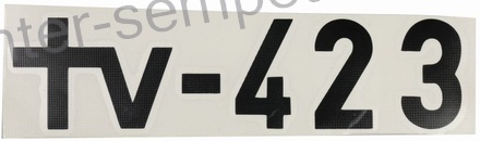 NALEPKA "TV 423" NA POKROVU MOTORJA TV - TOMO VINKOVIČ