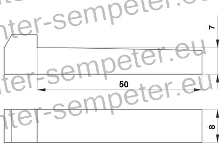 MOZNIK Z NOSOM B8x7x50mm