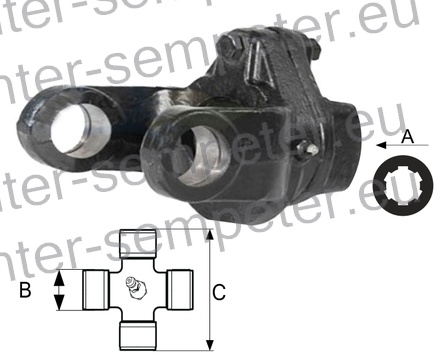 PRIKLJUČEK KARDANA ZUNANJI S SKLOPKO STRIŽNO T8 4500Nm1 3/8" z=6