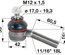 ZGLOB VOLANA zunanji levi colski 11/16"x18L K17.2mm pod kotom (IMT 533 deloma - prvi modeli) MF - MASSEY FERGUSON 35 - 135 - 335 - 133 - 140 - 148 - 155 - 230 - 240 - 250 - 550 - 235 - 245 - 255 - 260