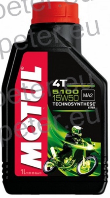 OLJE MOTUL 5100 15W50 4T ESTER 1/1L Specifikacije: SAE 15W - 50, API SM/SL/SJ/SH/SG, JASO MA2