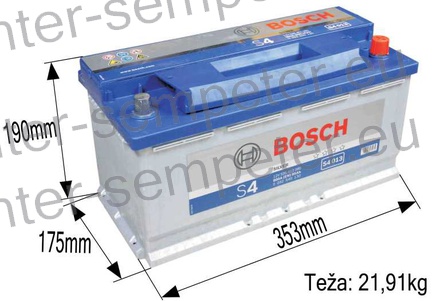 AKUMULATOR BOSCH 95Ah 800A +Desno SILVER S4