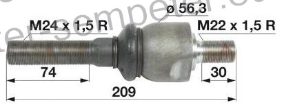 ZGLOB VOLANA AKSIALNI M24x1.5D / M22x1.5D CASE