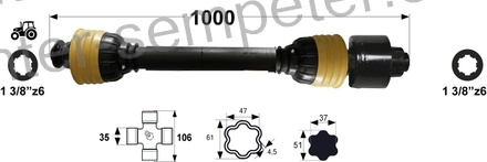 KARDAN S SKLOPKO AVTOMATSKO 2650Nm X7 L=1000mm