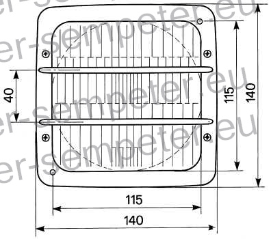 ŽAROMET SPREDNJI KVADRATEN KROMIRAN S POZICIJO s sponkami SAME - SLH