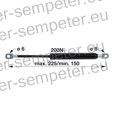 AMORTIZER KABINE L=225 F=160N CASE