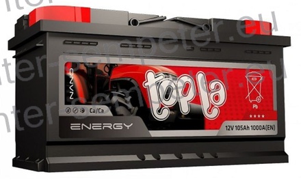AKUMULATOR TOPLA ENERGY 12V - 105 Ah 1000A (EN) + Desno (dimenzije akumulatorja: dolžina 353mm Širina 175mm višina 190mm teža 24.2kg 3 - LETA GARANCIJE) TAB