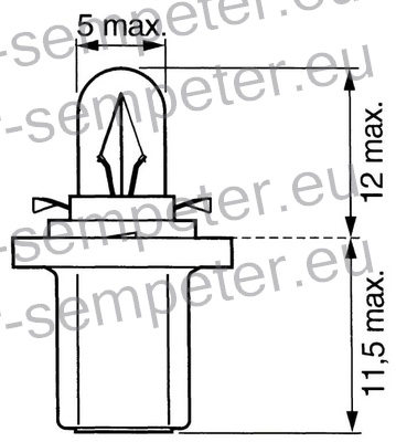 ŽARNICA BAX10D 12V 1.2W B8.5D ARMATURE NOVEJŠI TIP RENAULT - FIAT - VW - OPEL