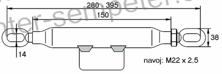 NATEZALEC NAPENJALEC VERIGE OVALNA LUKNJA M22x2.5