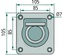 NOSILEC - OBROČ - RINKA ZA PRITRDITEV (razmak med luknjami 85x85 mm) 105x105mm TOVORA 800daN Z VZMETJO AVTOPRIKOLICE Zunanje mere 105 x 105 mm. Razmik lukenj 85 x 85 mm. Vgradna globina 23 mm. Premer izvrtine 8 mm. NI HOMOLOGIRAN