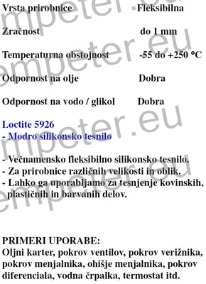 MASA TESNILNA LOCTITE 5926 1/310ml QUICK GASKET