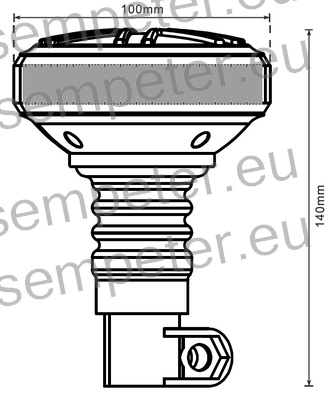SVETILKA ROTACIJSKA LED natična MIDI fi=100mm h=140mm 12 - 24V, 3 načini utripanja - tipka za določanje vzorca utripanja na spodnji strani svetilke standard IP65