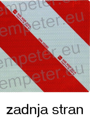 TABLA OPOZORILNA obojestranska (potiskana na obeh straneh) LEVA - DESNA 282x282mm tabla za označevanje širših vozil SIST EN 12899 - 1; DIN30710