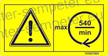 NALEPKA VARNOSTNA MAXIMALNO ST VRTLJAJEV SIP