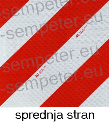 TABLA OPOZORILNA obojestranska (potiskana na obeh straneh) LEVA - DESNA RDEČO - BELA 423x423mm tabla za označevanje širših vozil SIST EN 12899 - 1; DIN30710