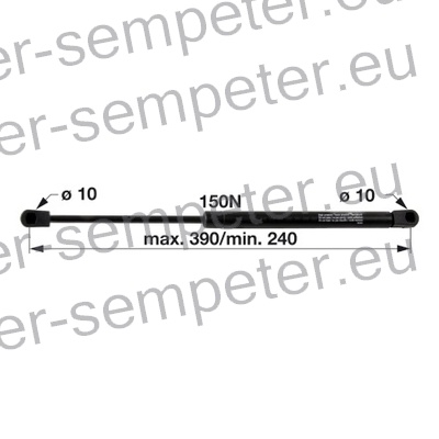AMORTIZER KABINE L=390 F=150N PP - PP CASE