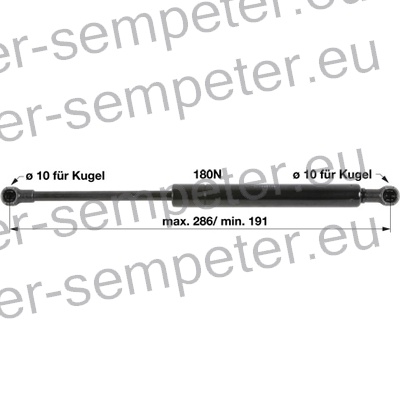 AMORTIZER KABINE L=285 F=180N CASE NEW HOLLAND