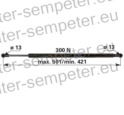 AMORTIZER KABINE L=500 PP - PP F=300N DEUTZ FAHR