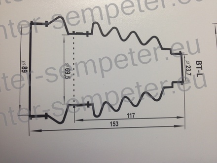 MANŠETA ZGLOBA HOMOKINETIČNEGA UNIVERZALNA BT - L+mast