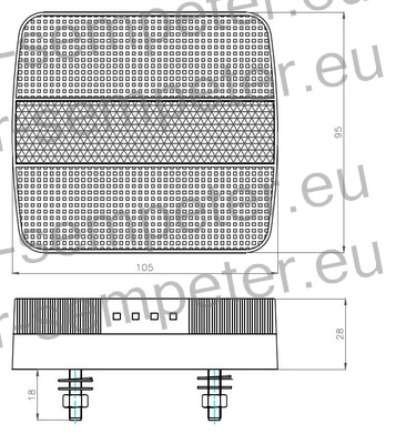 SVETILKA STOP led UNIVERZALNA 105x95mm razmak med vijaki za pritrditev: 55mm dolžina kabla je cca. 30cm AJ.BA