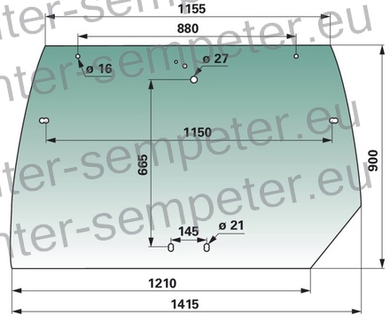 STEKLO KABINE ZADAJ zgoraj (brez gretja) DEUTZ - FAHR Agrotron