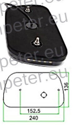 SVETILKA STOP LED PAR leva+desna 240x136mm 12 - 24V IP67 FUNKCIJE: pozicija, smerokaz, stop, osvetlitev tablice, meglenka, vzvratna vožnja; razdalja za montažo med luknjami: 152,5mm