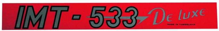 NALEPKA (rdeča) "IMT - 533 De luxe MADE IN YUGOSLAVIA" IMT