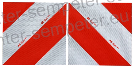 NALEPKA OPOZORILNA grt LEVA + DESNA 282x282mm SIST EN 12899 - 1; DIN30710