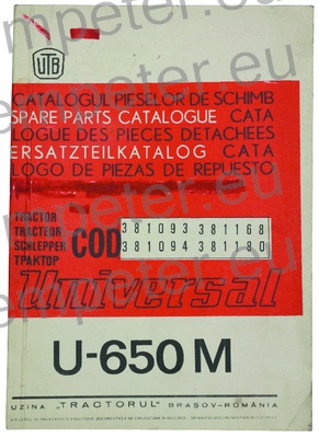 KATALOG TRAKTOR UTB U650M (cod381093 - 381094 - 381168 - 381180)