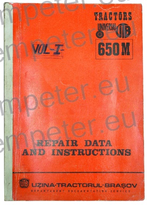KATALOG TRAKTORJA PRIROČNIK ZA VZDRŽEVANJE TRAKTORJA UTB 650M