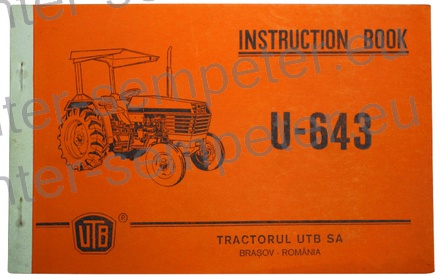 KATALOG TRAKTORJA PRIROČNIK ZA VZDRŽEVANJE TRAKTORJA UTB U643