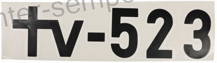 NALEPKA "TV 523" NA POKROVU MOTORJA TV - TOMO VINKOVIČ 65x220