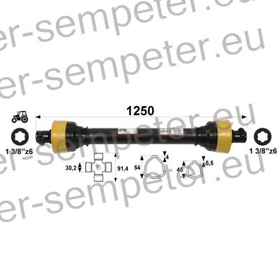 KARDAN PRIKLJUČKA DIREKTNI T5 l=1250mm