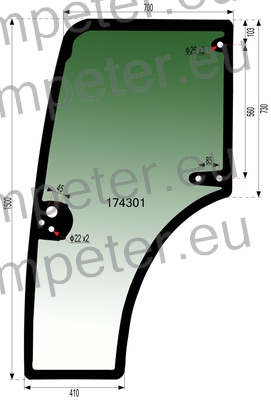 STEKLO KABINE VRAT levo NEW HOLLAND T4030N kabina: NH