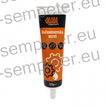 MAST OLMA VEČNAMENSKA 1/120g NLGI - 2 Visokokakovostn a mast za splošno mazanje doma in na vrtu. Ima odlično oksidacijsko stabilnost in odpornost na vodo. Temperaturno območje uporabe znaša od cca - 30°C do +160°C (kratkotrajno do +200°C)