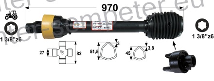 KARDAN PRIKLJUČKA S HARMONIKO S SKLOPKO PROSTOTEKOČO DESNO kpL SIP SPT