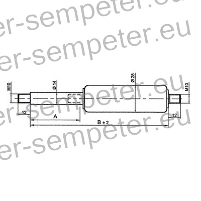 AMORTIZER KABINE BREZ PRIKLJUČKOV L=360 F=800N