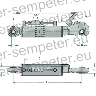 POTEZNICA HIDRAVLIKE CAT3 L=747 - 1047mm