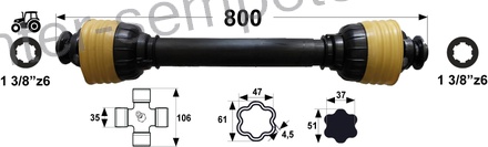 KARDAN PRIKLJUČKA DIREKTNI X7 L=800mm