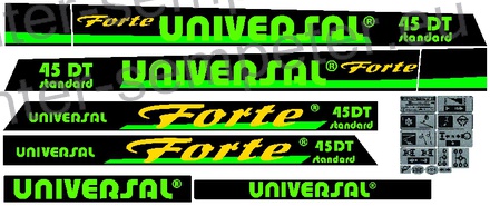 NALEPKA UTB SET "UNIVERSAL Forte 45 DT standard" UTB