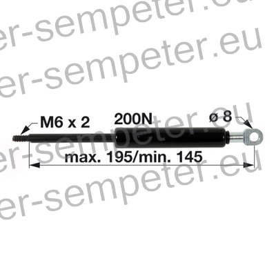AMORTIZER KABINE L=195 F=200N CASE MF - MASSEY FERGUSON