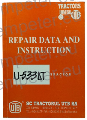 KATALOG TRAKTORJA PRIROČNIK ZA VZDRŽEVANJE TRAKTORJA UTB U533DT