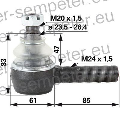 ZGLOB VOLANA zunanji desni M24x1.5mm K23.5mm STEYR