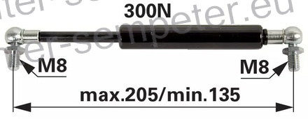 AMORTIZER KABINE L=205 PP - PP F=300N
