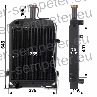 HLADILNIK VODE dolgi vrat - dolžina vratu L=107mm STEYR 18 TYP 86 - 86e - 86s