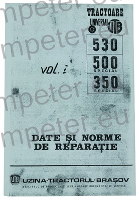 KATALOG TRAKTOR UTB 530 - 500 SPECIAL - 350 SPECIAL IZDAJA 06/1980